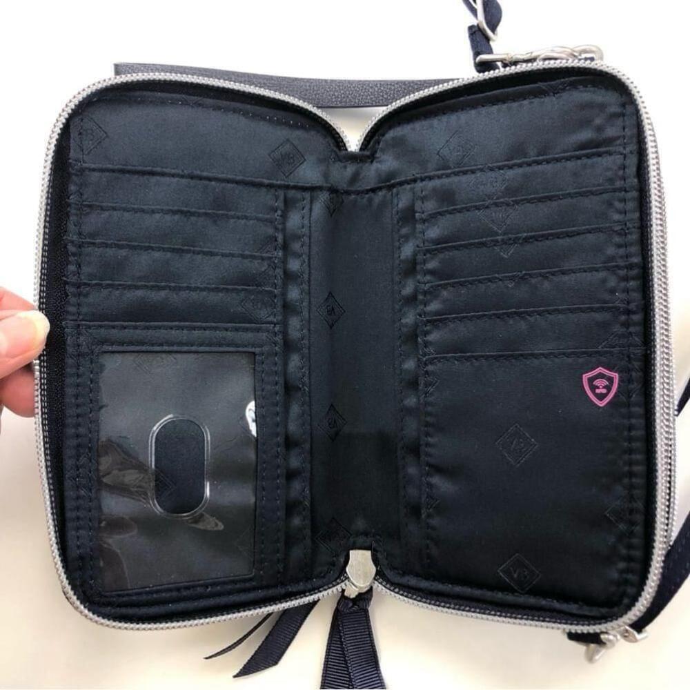 Vera Bradley navy quilted All In One RFID cross body purse - Picture 6 of 11